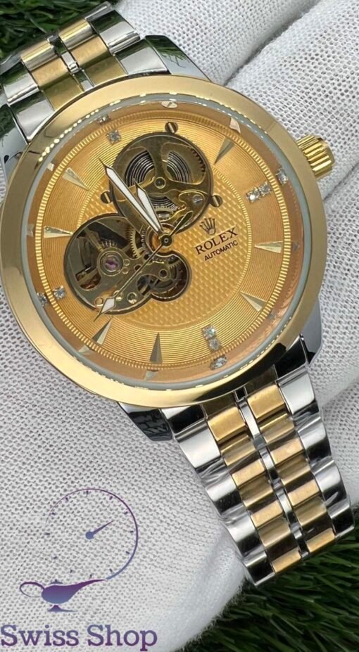 Golden Dial Skeleton Watch Automatic