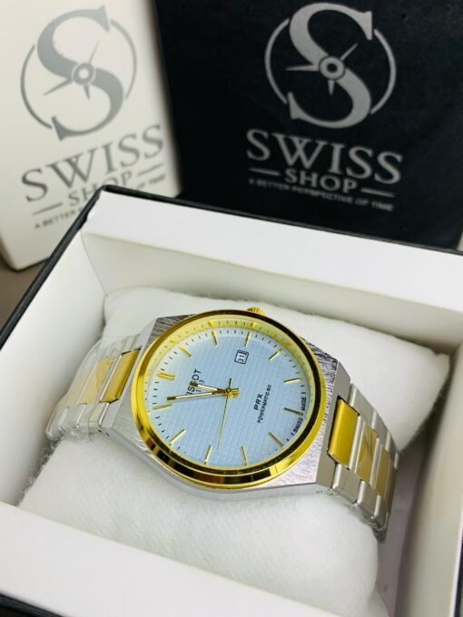 PRX Ice Blue Dial Golden & Silver Chain Watch - Image 2